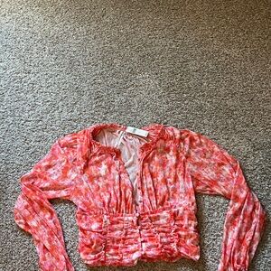 Floral Pink Women's Top - Anthropologie